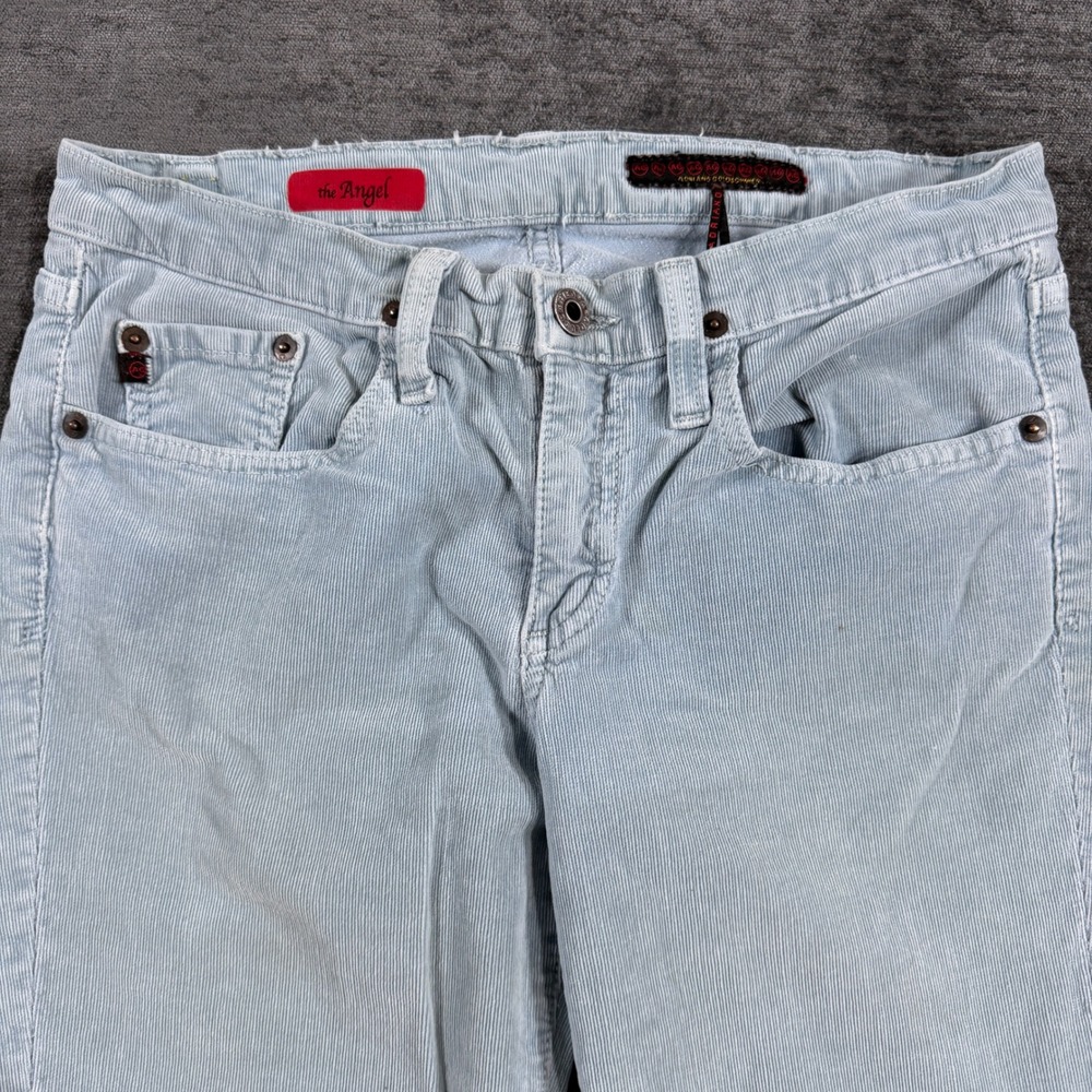 AG Adriano Goldschmied The Angel Light Blue Corduroy Bootcut Pants Sz 28 Regular - Picture 12 of 16
